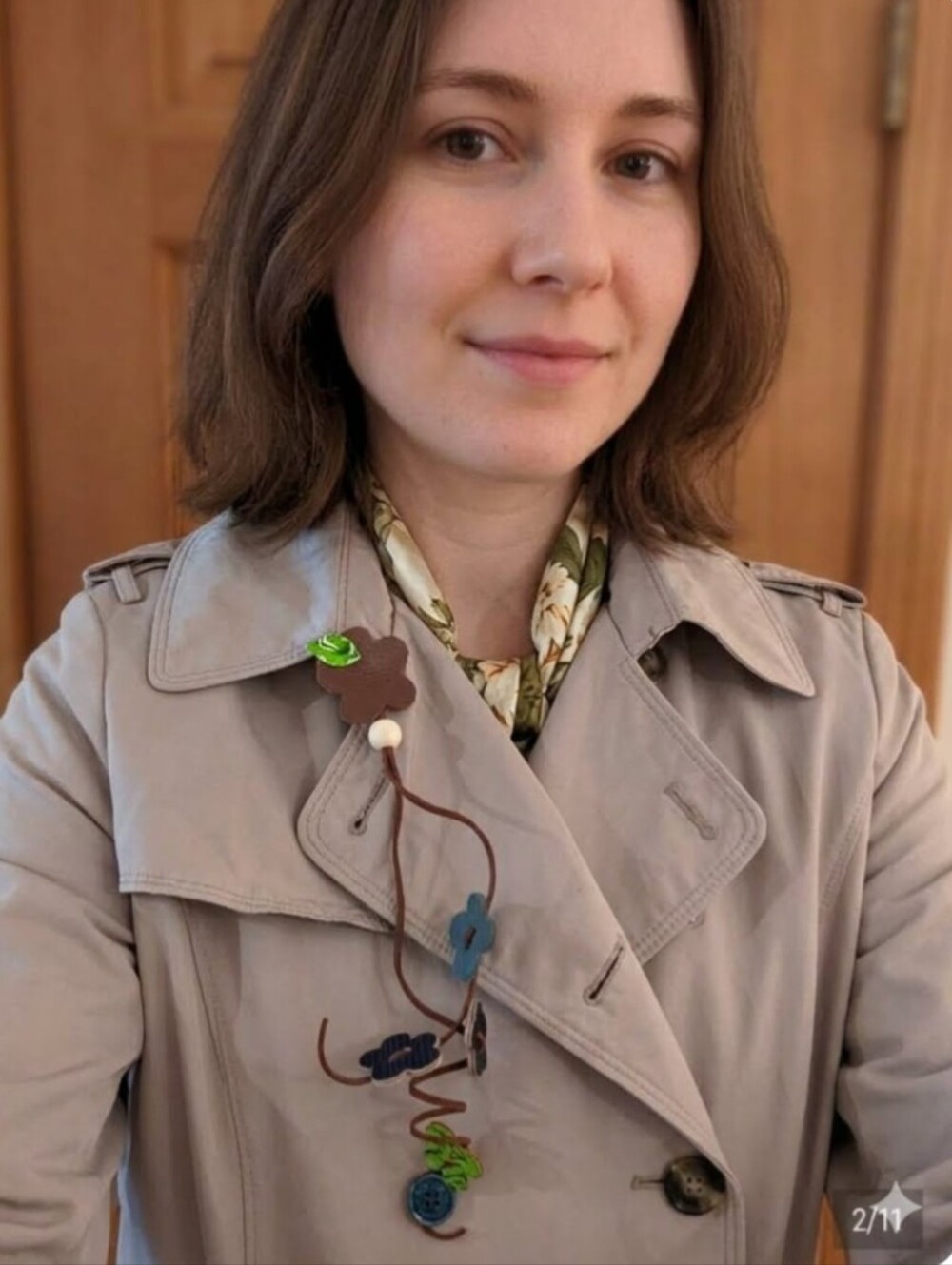 Handmade Multicolor Dripping Flower Genuine Leather Suede Fringe Cord Brooch Pin